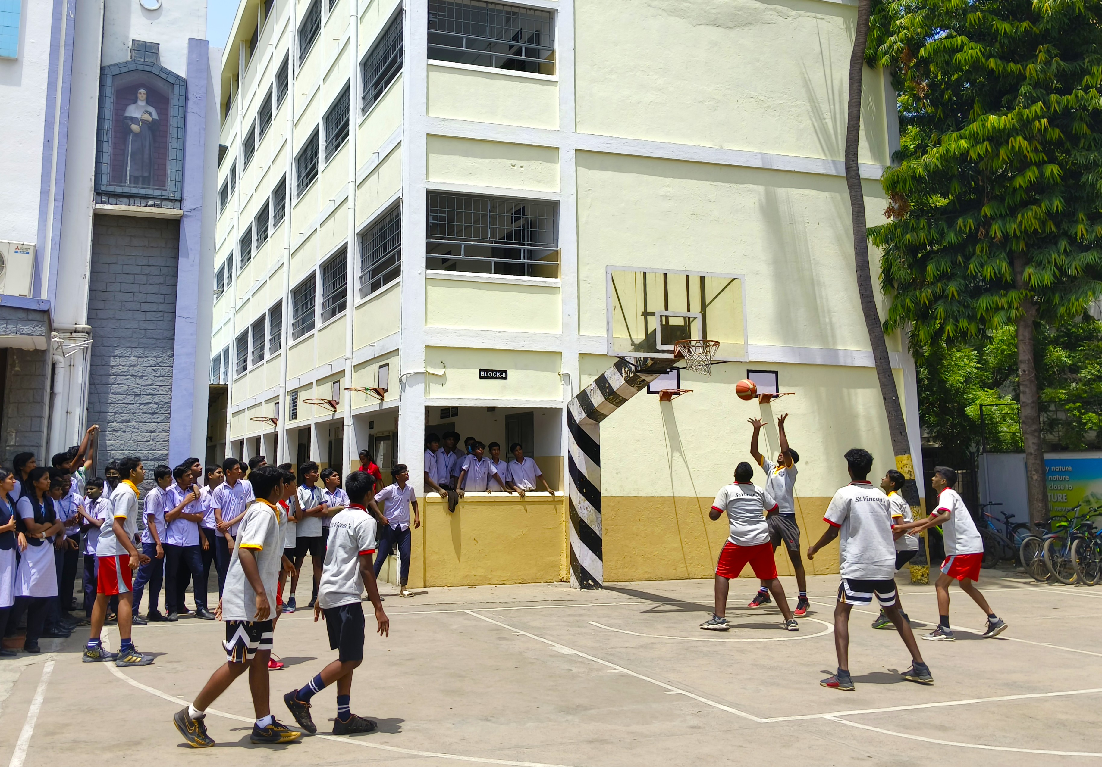 Students playing sports